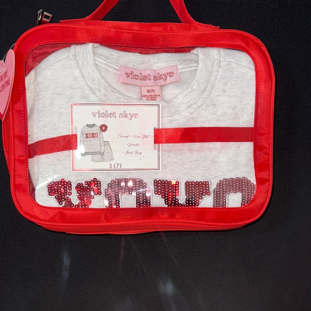 Violet Skye Gray and Red Pajama Set Valentines Day Size 7